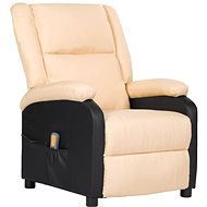 Shumee polohovací krémové umělá kůže textil, 3098384 - Massage Chair
