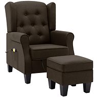 Shumee s podnožkou hnědé textil, 320165 - Massage Chair