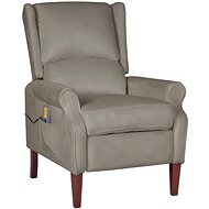 Shumee polohovací světle šedé samet, 329290 - Massage Chair