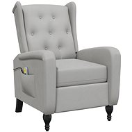 Shumee polohovací světle šedé samet, 329352 - Massage Chair