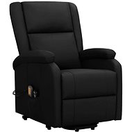 Shumee zvedací polohovací křeslo černé umělá kůže, 329692 - Massage Chair