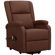 Shumee zvedací polohovací křeslo hnědé umělá kůže, 329694 - Massage Chair
