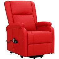 Shumee zvedací polohovací křeslo červené umělá kůže, 329697 - Massage Chair