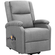 Shumee zvedací polohovací křeslo světle šedé textil, 329709 - Massage Chair