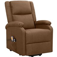 Shumee zvedací polohovací křeslo hnědé textil, 329713 - Massage Chair