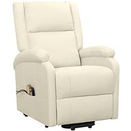 Shumee zvedací polohovací křeslo krémové textil, 329718 - Massage Chair