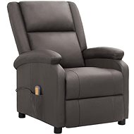 Shumee polohovací šedé pravá kůže, 337054 - Massage Chair