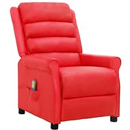 Shumee polohovací červené umělá kůže, 338834 - Massage Chair