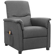 Shumee polohovací světle šedé textil, 338906 - Massage Chair