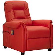 Shumee polohovací vínové umělá kůže, 338929 - Massage Chair