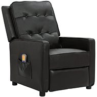 Shumee polohovací černé umělá kůže s lesklým povrchem, 338978 - Massage Chair