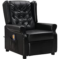 Shumee polohovací černé umělá kůže s lesklým povrchem, 339046 - Massage Chair