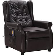 Shumee polohovací hnědé umělá kůže s lesklým povrchem, 339047 - Massage Chair