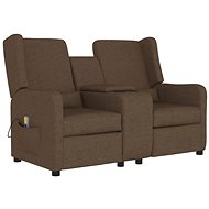 Shumee 2místné polohovací s držákem nápojů hnědé, 3084479 - Massage Chair