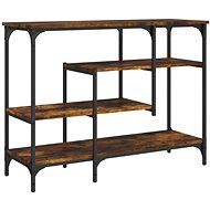 SHUMEE Konzolový stolek s policemi 100 × 35 × 75 cm, kouřový dub - Console Table