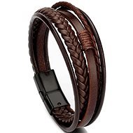 Leather bracelet 23cm brown - Bracelet