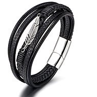 Leather bracelet leaf 22cm A7004-7 - Bracelet