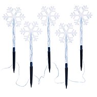Solight LED Gartenbeleuchtung Schneeflocken, 5 Stück, 15x LED, zum Einstecken - Weihnachtsbeleuchtung