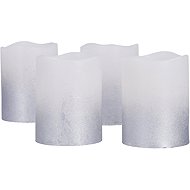 Solight LED candle set with timer, 4× candle, 6,5 cm, silver - LED Candle