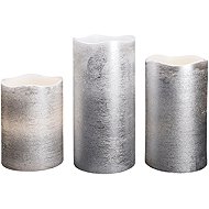 Solight LED candle set, 3× candle, 10/13/16 cm, silver - LED Candle