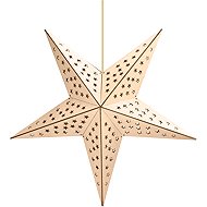 Solight LED wooden poinsettia, hanging, timer, 20x LED, 65 cm - Christmas Lights