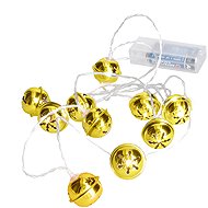 Solight LED Christmas bells chain, 10 × LED, gold, 1.5 m, 2 × AA - Light Chain