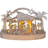 Solight Christmas wooden crib, 5x LED, natural wood, 25cm, 2x AA - Christmas Decoration