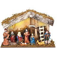 Solight LED wooden crib, 26x17cm, 6x LED, 2x AA - Christmas Decoration