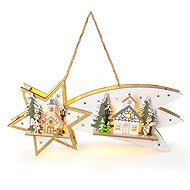 Solight LED Christmas comet, 10x LED, wooden, 30cm - Christmas Decoration