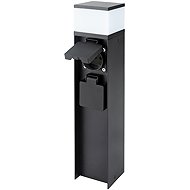 Solight post IP44 with LED lighting, aluminium, 2 sockets - Garden Lighting