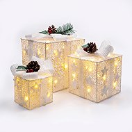 Solight Set of 3 LED Christmas Presents, 48× LED, IP44, 230V, White - Christmas Decoration