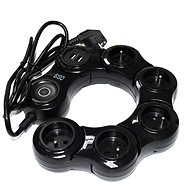 IN Surge protector SNAKE 1.5, 5 sockets, 2 USB, black - Surge Protector 
