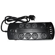 IN Surge protector with 8 sockets and 4 USB, 1.5m cable - Surge Protector 
