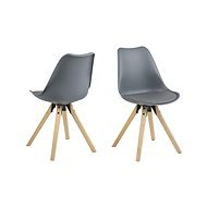 Jedálenská stolička Dima (sada 2 ks), drevo/sivá - Jedálenská stolička