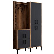 Dalenor Předsíňová stěna Berlin, 200 cm, ořech / šedá - Předsíňová stěna