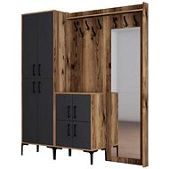 Dalenor Předsíňová stěna Madrid, 200 cm, ořech / šedá - Předsíňová stěna