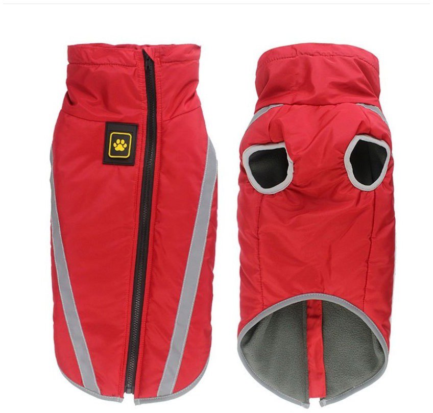 Surtep Winter jacket waterproof Paw red - Dog Clothes
