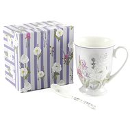 Home Elements Porcelain mug 280 ml, with spoon, Lavender - Mug