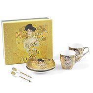 Home Elements Sada - šálky s podšálky a lžičkami, 2× 75 ml , Klimt Adele - Set of Cups