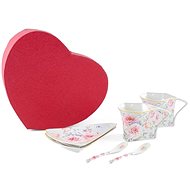Home Elements Set of two cups 250 ml with saucers and spoons, Rose - Set of Cups
