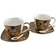 Home Elements Set of two cups 250 ml, with saucers and spoons, Klimt, Kiss gold - Set of Cups