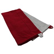 Home Elements Recycled cotton tea towel, 2 pcs, 50×70 cm, red + beige - Kitchen Towel