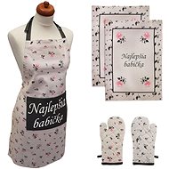 Home Elements Set Najlepšia babička (SK), apron, potholder with magnet, two tea towels - Apron
