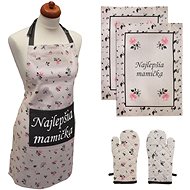 Home Elements Set Nejlepšia mamička (SK), apron, potholder with magnet, two tea towels - Apron