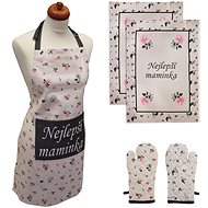 Home Elements Set Best Mummy, apron, potholder with magnet, two tea towels - Apron