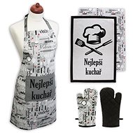 Home Elements Set Best Chef, apron, potholder with magnet, two tea towels - Apron