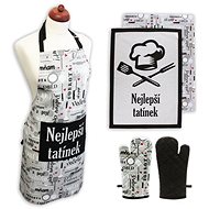 Home Elements Set Best Daddy, apron, potholder with magnet, two tea towels - Apron