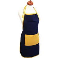Home Elements Kitchen apron 60×80 cm, dark blue + yellow recycled cotton - Apron