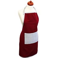 Home Elements Kitchen apron 60×80 cm, red + beige recycled cotton - Apron