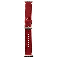 Tactical Colour Leather Strap for Apple Watch 4 44mm Red - Watch Strap